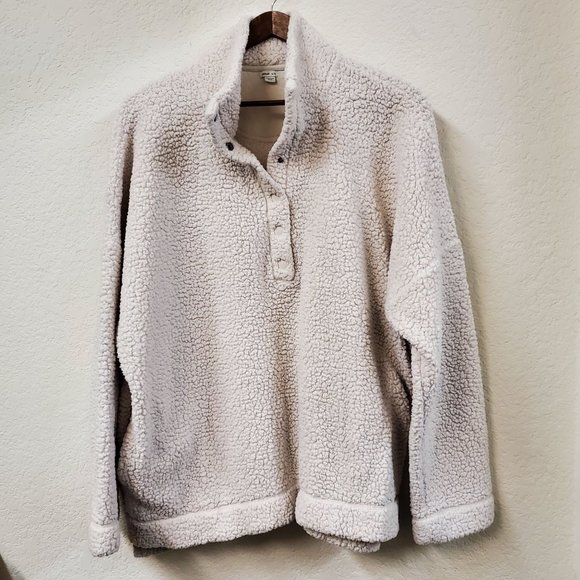 aerie cloud sherpa oversized button pullover